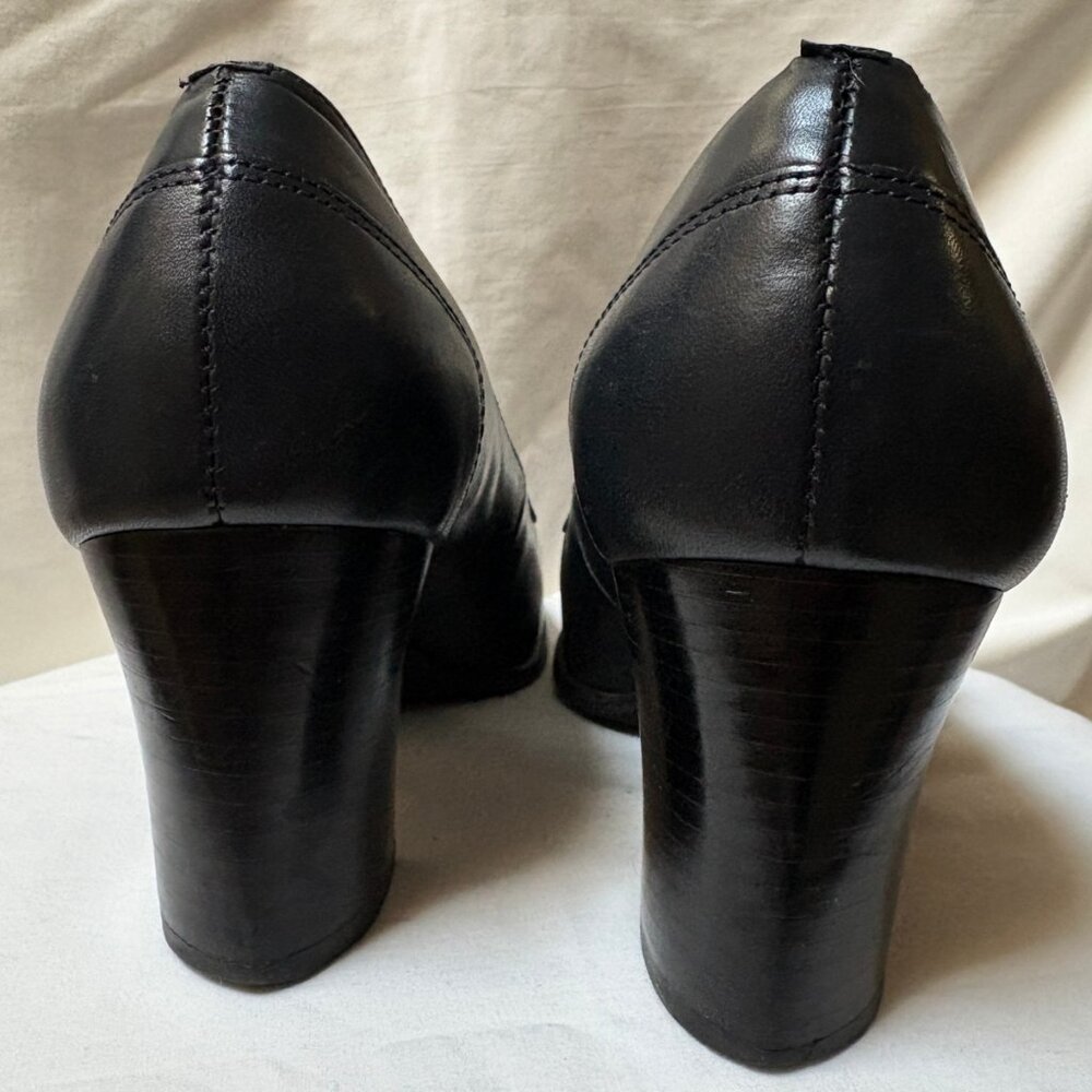 Nine West Navy Leather Heeled Loafers – Size 6 - Picture 2 of 10